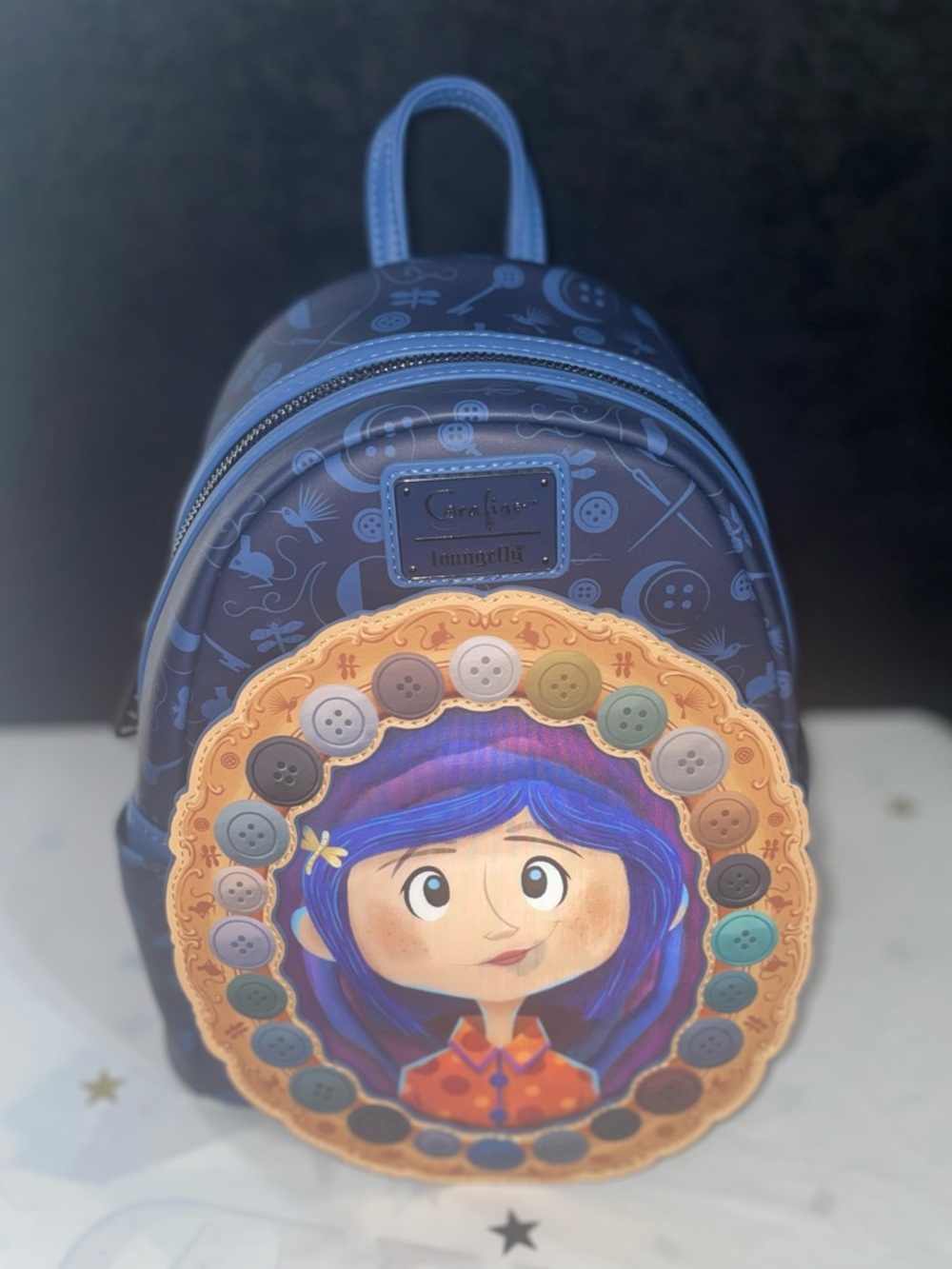 Loungefly Coraline Portal Button Frame Lenticular Mini Backpack